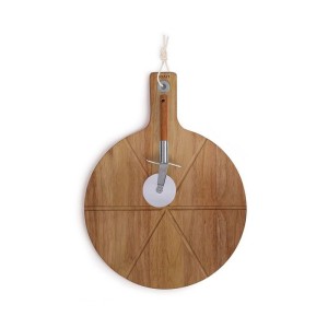 Pizzaset - LIVOO - MES158 - Akazienholz - 30 x 45 cm - 1 Pizzaschne...