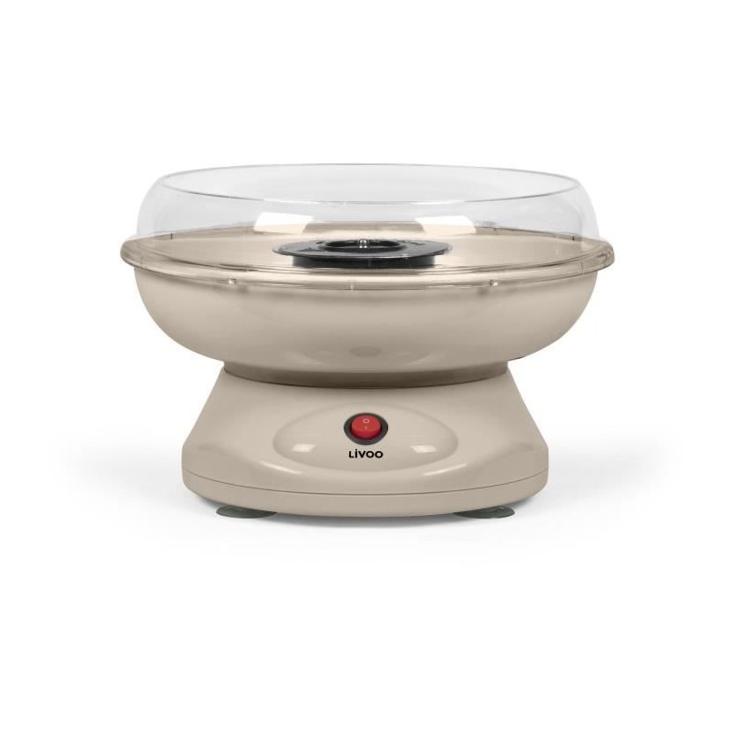 Cotton candy machine - LIVOO - DOM468C - 450W - Removable bowl and lid - Measuring spoon and 10 bamboo sticks included