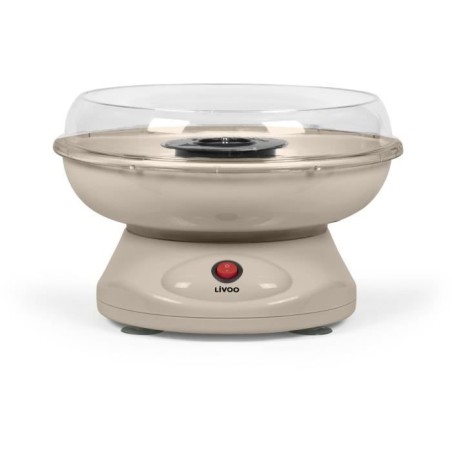 Cotton candy machine - LIVOO - DOM468C - 450W - Removable bowl and lid - Measuring spoon and 10 bamboo sticks included