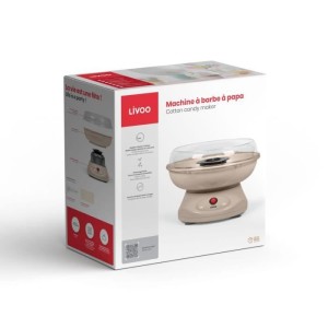 Zuckerwattemaschine - LIVOO - DOM468C - 450W - Schüssel und Deckel abnehmbar - Messlöffel und 10 Bambusstäbchen inklusive