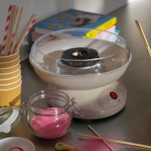 Zuckerwattemaschine - LIVOO - DOM468C - 450W - Schüssel und Deckel abnehmbar - Messlöffel und 10 Bambusstäbchen inklusive
