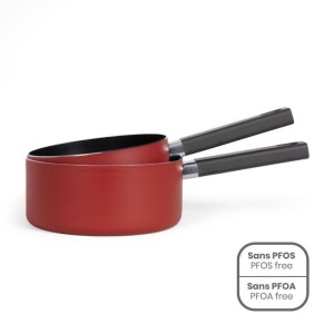 Set of 2 saucepans - LIVOO - MEP154R - Non-stick without PFOA or PF...