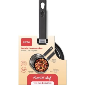 2er-Set Kochtöpfe - LIVOO - MEP154N - Antihaftbeschichtung ohne PFO...