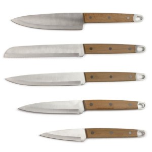 Set de 5 couteaux - LIVOO - MEC129 - Couteaux : chef, a pain, de cuisine, tranchelard et office - Acier inoxydable - Manche en h