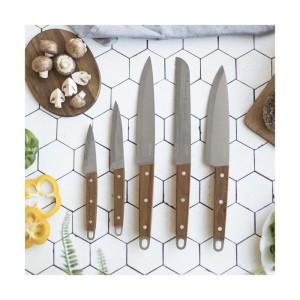 Set de 5 couteaux - LIVOO - MEC129 - Couteaux : chef, a pain, de cuisine, tranchelard et office - Acier inoxydable - Manche en h