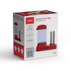 Machine a hot-dog - LIVOO - DOC238RC - 340W - Jusqu'a 6 saucisses - Cuisson vapeur - Cuisson 15 minutes - Comptatible lave-vaiss