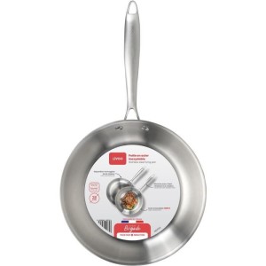 Poele Acier inoxydable 18/10 Triply Brigade 28 cm - LIVOO - MEP159 - Tous feux dont induction - Made in France