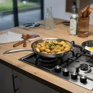 Poele Acier inoxydable 18/10 Triply Brigade 28 cm - LIVOO - MEP159 - Tous feux dont induction - Made in France
