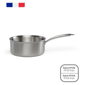 Casserole en acier inoxydable 18/10 Brigade 20 cm - LIVOO - MEP161 - Acier inox. Triply - Tous feux dont induction - Made in Fra