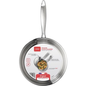 Casserole en acier inoxydable 18/10 Brigade 20 cm - LIVOO - MEP161 - Acier inox. Triply - Tous feux dont induction - Made in Fra