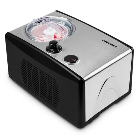 MEDION Electric aluminum ice cream and yogurt maker with compressor, ice cream machine with a capacity of 1.5 liters (correspond