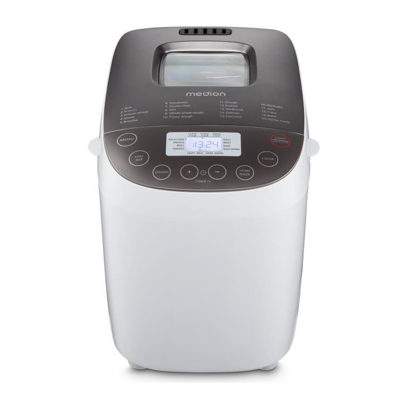 Bread Machine - MEDION - 50076798 - 950 W - 19 programs - Porthole - White