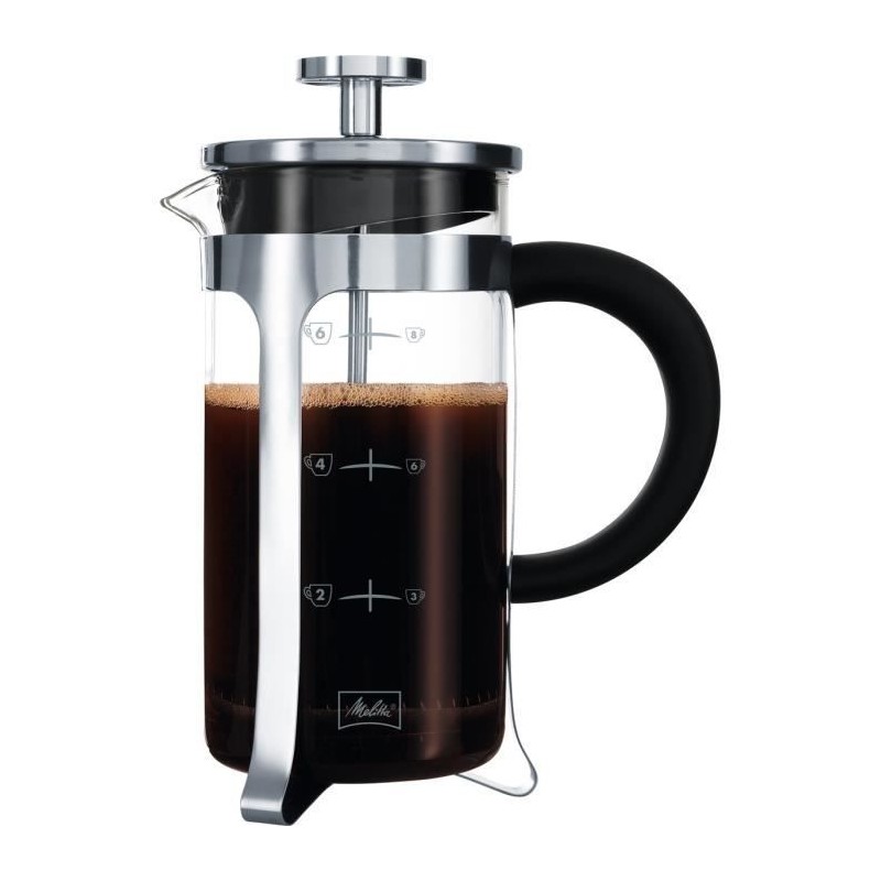 MELITTA Premium piston coffee maker in glass and stainless steel 8 cups
