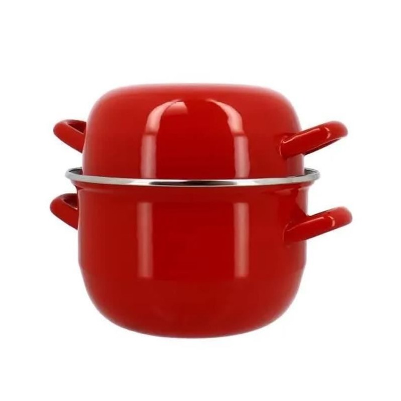 Mussel pot - MENASTYL - 3645562 - Enamelled steel - Black - 18 cm - 2.7 litres - Suitable for all hobs including induction