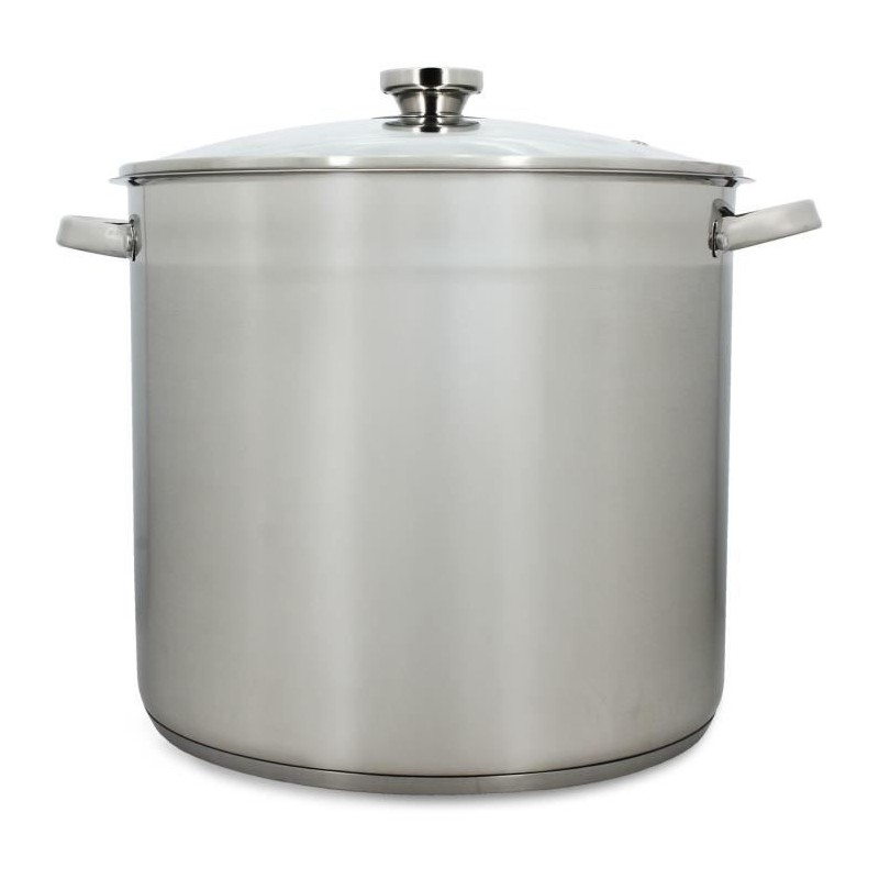 Pot with lid - MENASTYL - 4615451 - Stainless steel - 17 liters - 32 cm - Suitable for all hobs including induction