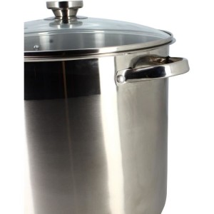 Marmite avec couvercle - MENASTYL - 4615451 - En acier inoxydable - 17 litres - 32 cm - Tous feux dont induction