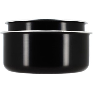 Batterie de cuisine - Induction - MENASTYL - 6020437 - Aluminium antiadhésif - 5 pieces - Poignée amovible - Noir