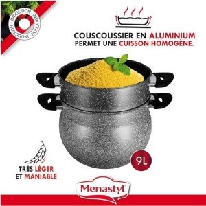 Couscoussier - MENASTYL - 6020033 - Aluminium mit Marmoreffekt - 9 ...