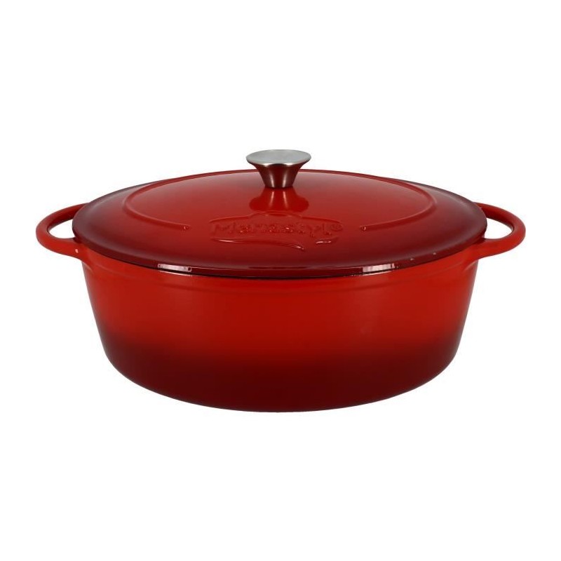 Cocotte - MENASTYL - 6020102 - Ovale - En fonte acier émaillé - Rouge - 6,5 litres