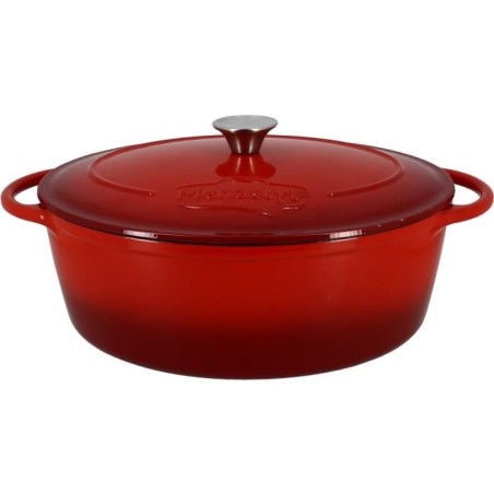 Casserole - MENASTYL - 6020102 - Oval - Enameled cast iron - Red - 6.5 liters