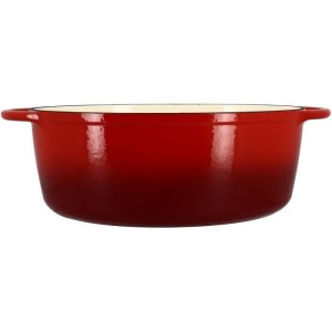 Casserole - MENASTYL - 6020102 - Oval - Enameled cast iron - Red - 6.5 liters