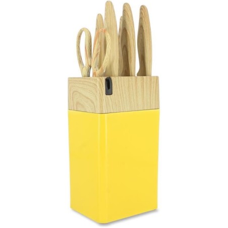 6-piece knife block - MENASTYL - 5041062 - Ceramic blade - Polypropylene - Saffron
