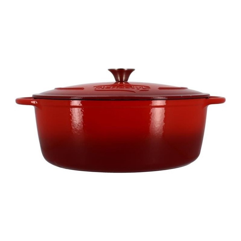 Cocotte - MENASTYL - 6020105 - Ronde - En fonte acier émaillé - Rouge - 7 litres - 29 cm