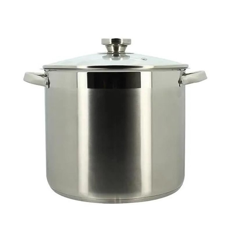 Marmite avec couvercle - MENASTYL - 4615455 - En acier inoxydable - 9 litres - Tous feux dont induction