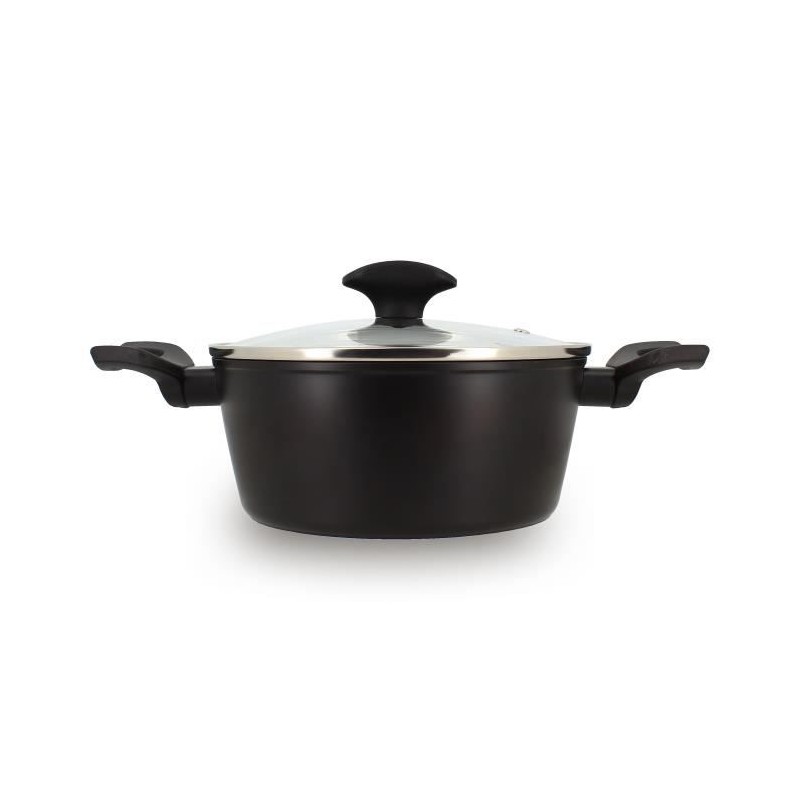 Faitout - MENASTYL - 6020646 - En alumimium forgé - 20 cm - Noir - Tous feux dont induction