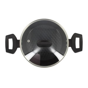 Faitout - MENASTYL - 6020646 - En alumimium forgé - 20 cm - Noir - Tous feux dont induction