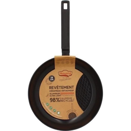 Frying pan - MENASTYL - 6020638 - Forged aluminum - 28 cm - Black - Suitable for all hobs including induction
