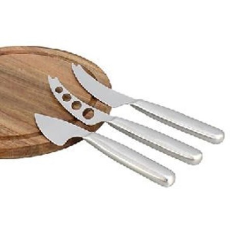 Schneidebrett - MENASTYL - 5040076 - Rechteckig - Akazienholz - Mit 3 Edelstahl-Käsemessern