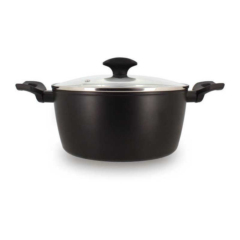 Dutch oven - MENASTYL - 6020647 - Forged aluminum - 24 cm - Black - Suitable for all heat sources including induction