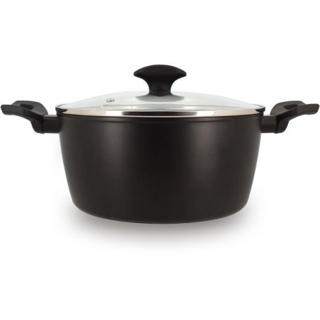 Dutch oven - MENASTYL - 6020647 - Forged aluminum - 24 cm - Black - Suitable for all heat sources including induction