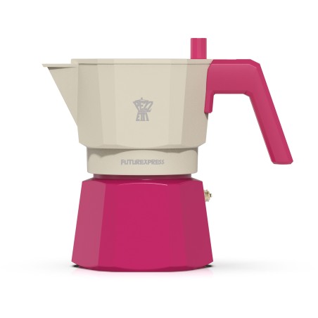 Italienische Kaffeemaschine – PEZZETTI – FUTUREXPRESS – Aluminium – 3 Tassen – Fuchsia