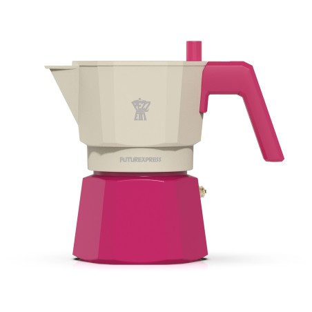 Italienische Kaffeemaschine – PEZZETTI – FUTUREXPRESS – Aluminium – 6 Tassen – Fuchsia