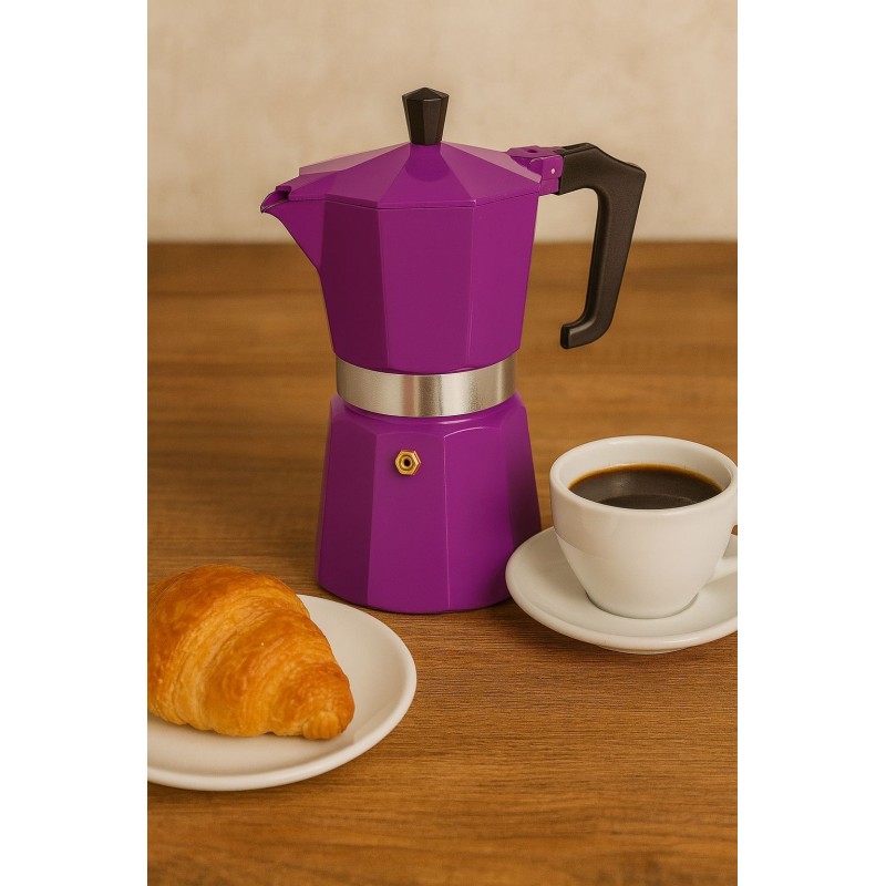 Cafetiere italienne - PEZZETTI - ITALEXPRESS - Aluminium - 6 tasses - Lila