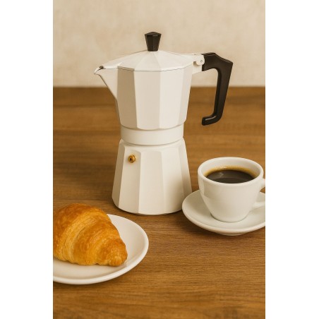 Italienische Kaffeemaschine – PEZZETTI – ITALEXPRESS – Aluminium – 6 Tassen – Weiß