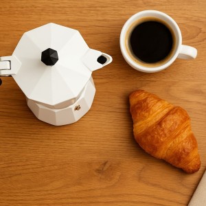 Italienische Kaffeemaschine – PEZZETTI – ITALEXPRESS – Aluminium – 6 Tassen – Weiß