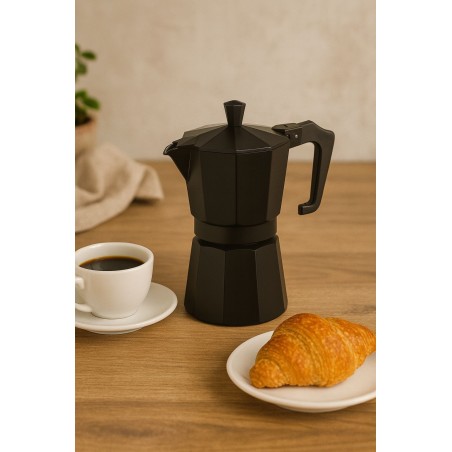 Italienische Kaffeemaschine – PEZZETTI – ITALEXPRESS – Aluminium – 6 Tassen – Schwarz