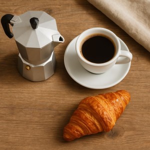 Italienische Kaffeemaschine - PEZZETTI - ITALEXPRESS - Aluminium - 9 Tassen - Edelstahl
