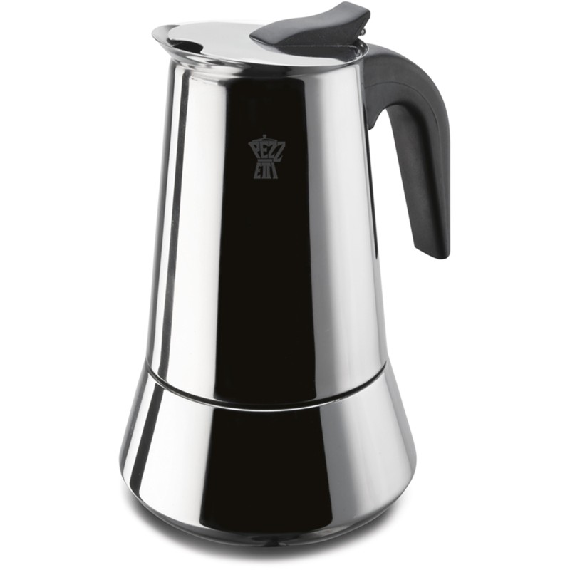 Cafetiere italienne - PEZZETTI - STEELEXPRESS - Acier inoxydable - 10 tasses - Tous feux dont induction - Argent