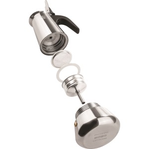 Cafetiere italienne - PEZZETTI - STEELEXPRESS - Acier inoxydable - 10 tasses - Tous feux dont induction - Argent