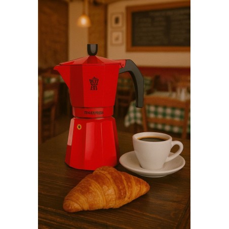 Italienische Kaffeemaschine – PEZZETTI – ITALEXPRESS – Aluminium – 6 Tassen – Rot