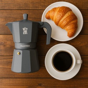 Cafetiere italienne - PEZZETTI - ITALEXPRESS - Aluminium - 6 tasses - Bleu