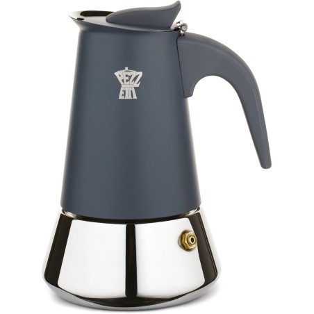 Cafetiere italienne - PEZZETTI - STEELEXPRESS - Acier inoxydable - 10 tasses - Tous feux dont induction - Bleu