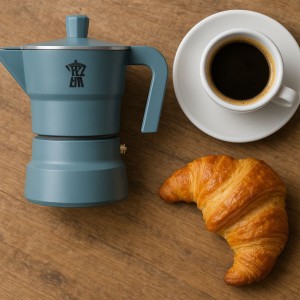 Italienische Kaffeemaschine – PEZZETTI – SOLIDEXPRESS – Aluminium – 6 Tassen – Grün