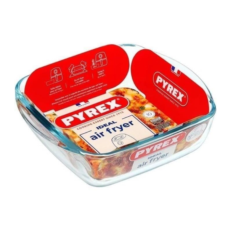 Air fryer dish - PYREX - 1450141 - Square - Borosilicate glass - 20...