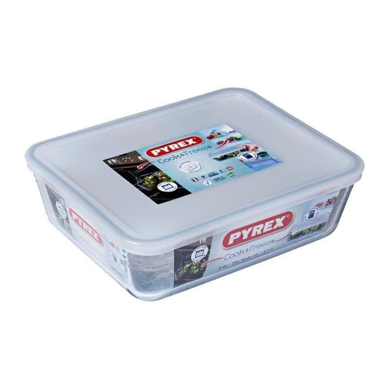 PYREX - 243P000 / 7046 - Rectangular dish with lid - 25cm * 19 cm -...