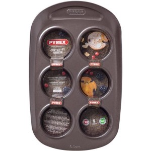 Muffin pan - PYREX - 1452001 - Round - Carbon steel - Non-stick - 6...